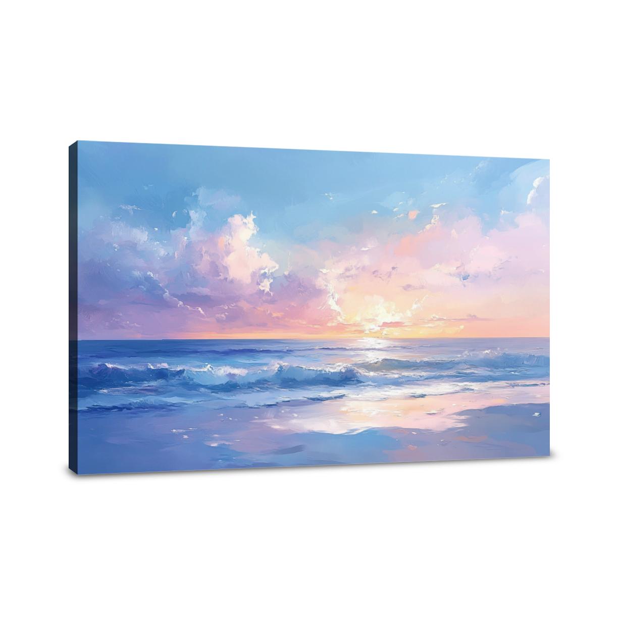 Melancholic Ocean Horizon Canvas
