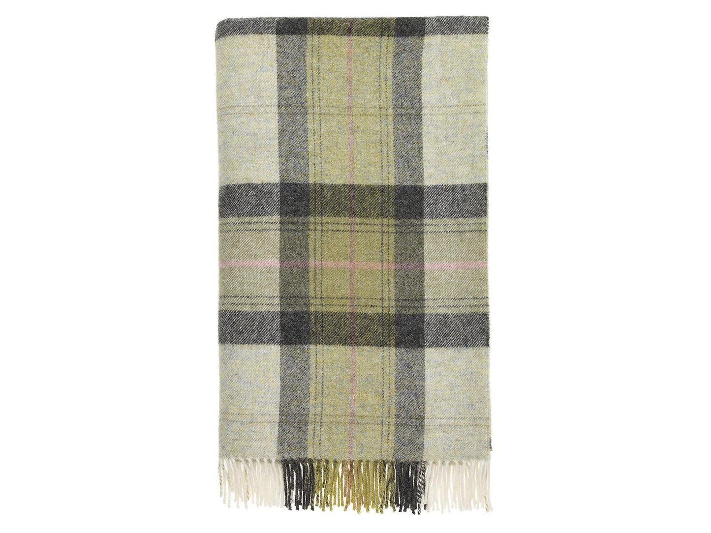 Skye Shetland Pure New Wool Throw - Green