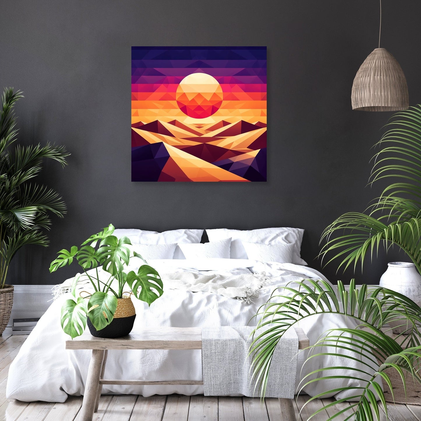 Desert Dusk Geometry Canvas