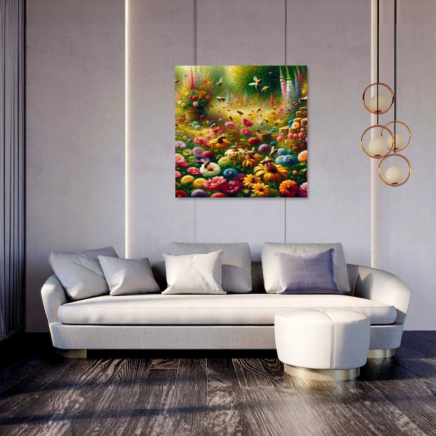 Bustling Garden Life Canvas