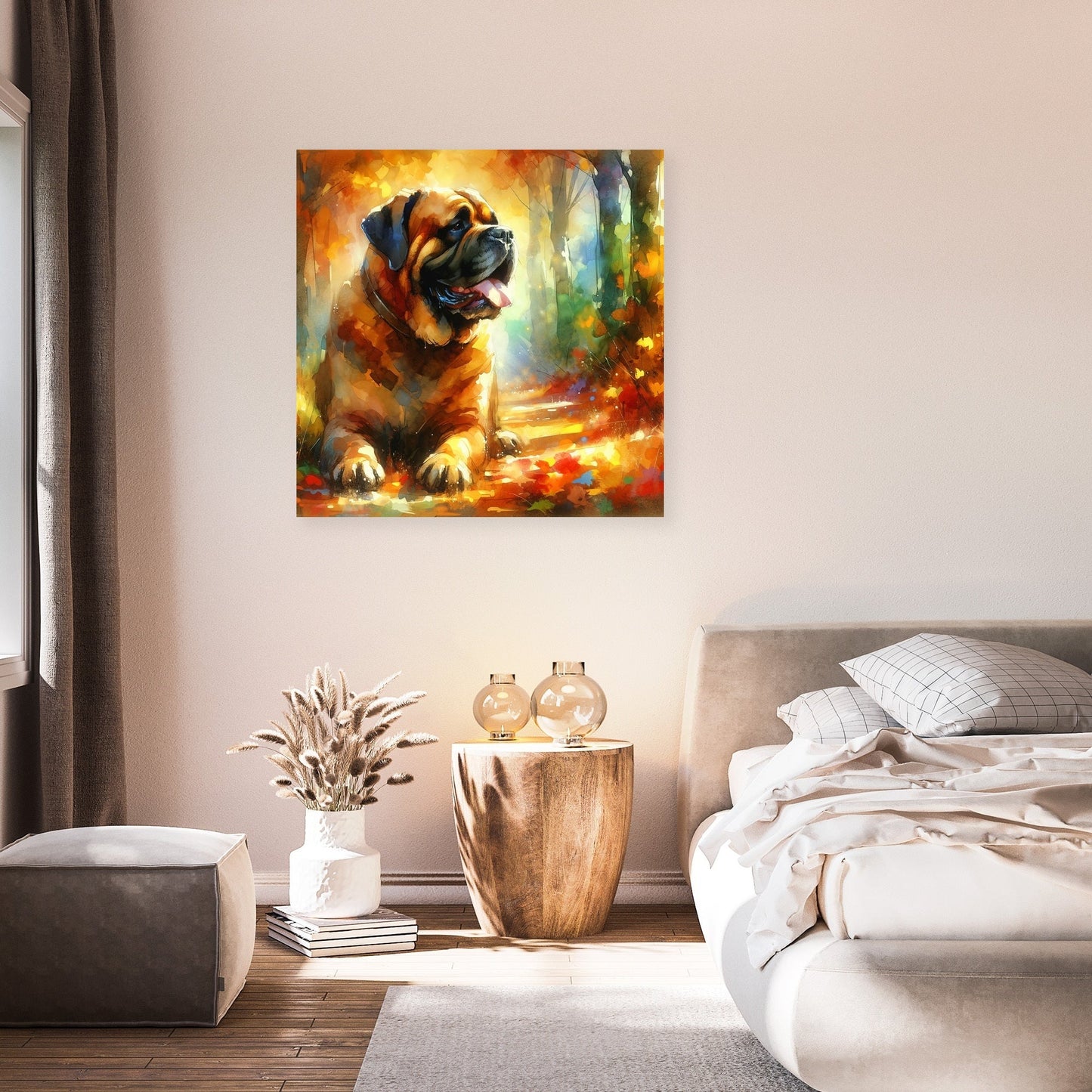 Autumn Stroll Bullmastiff Canvas