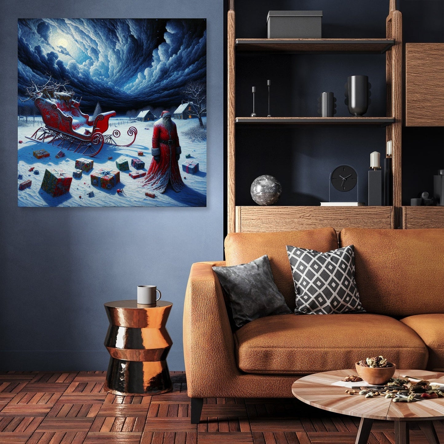 Santa's Somber Nightfall Canvas