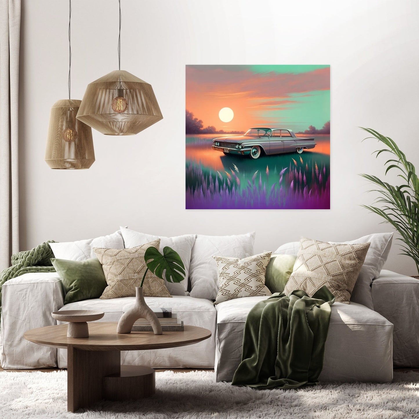 Meadow Sunset Drive Canvas
