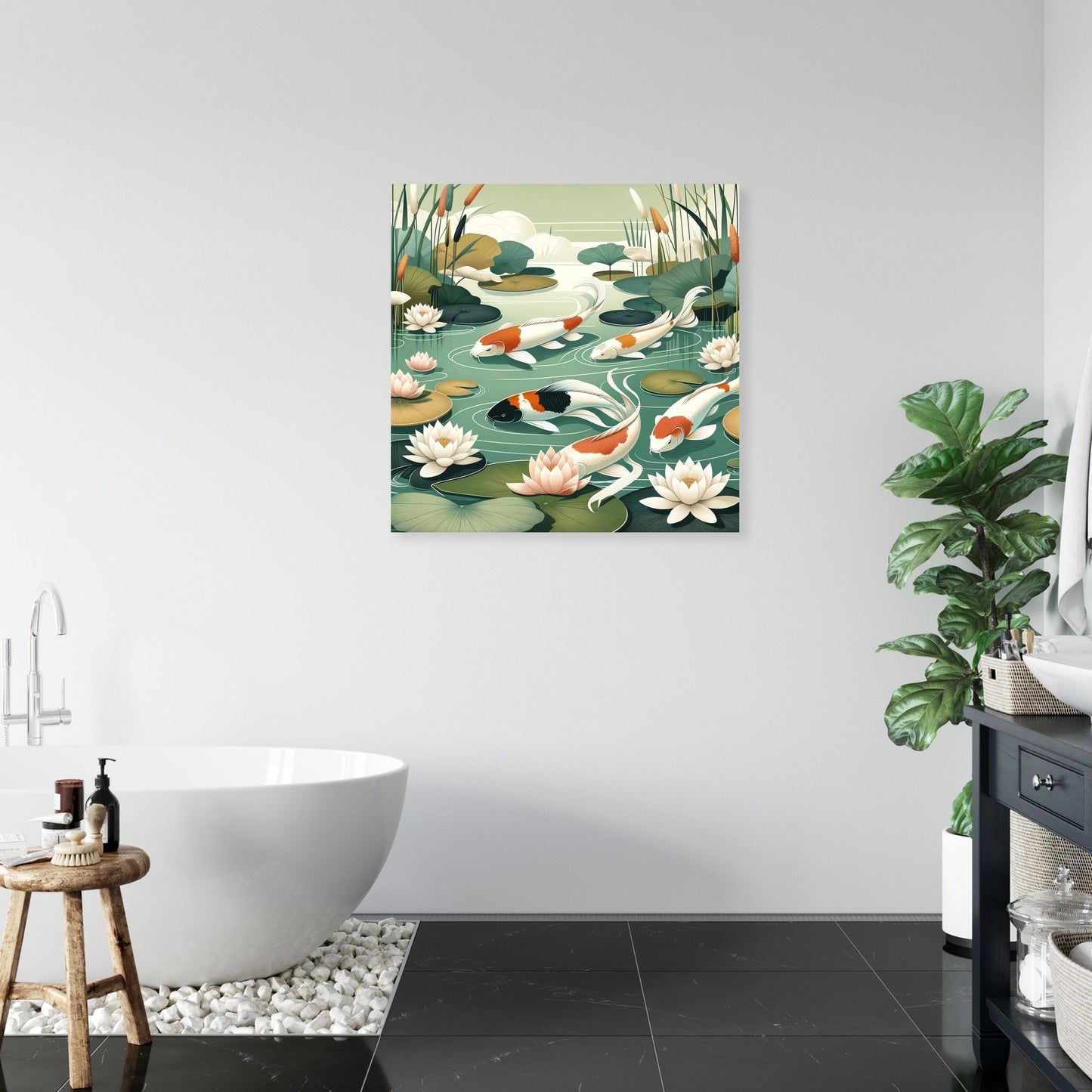 Tranquil Koi Pond Canvas