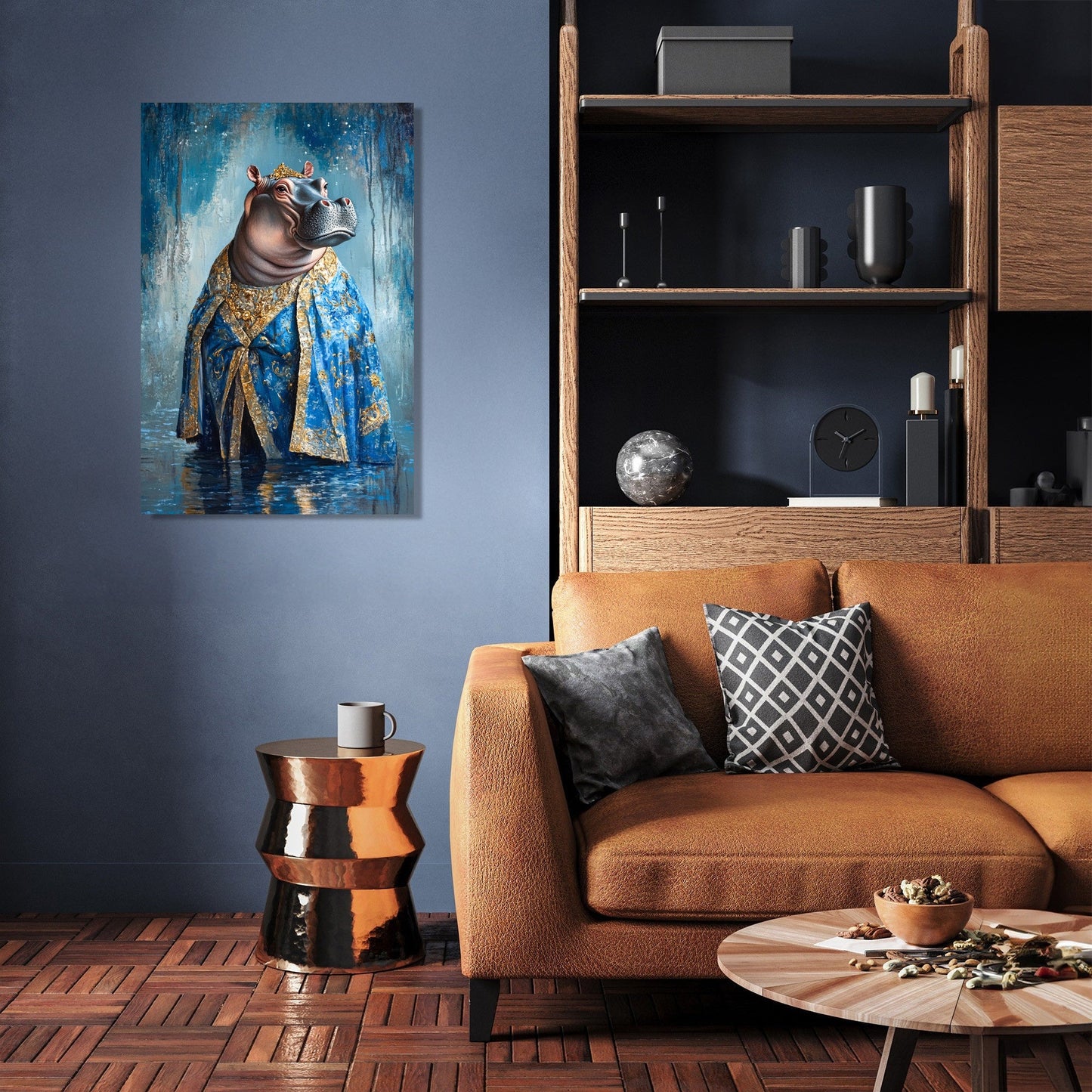Hippopotamus Majesty Canvas