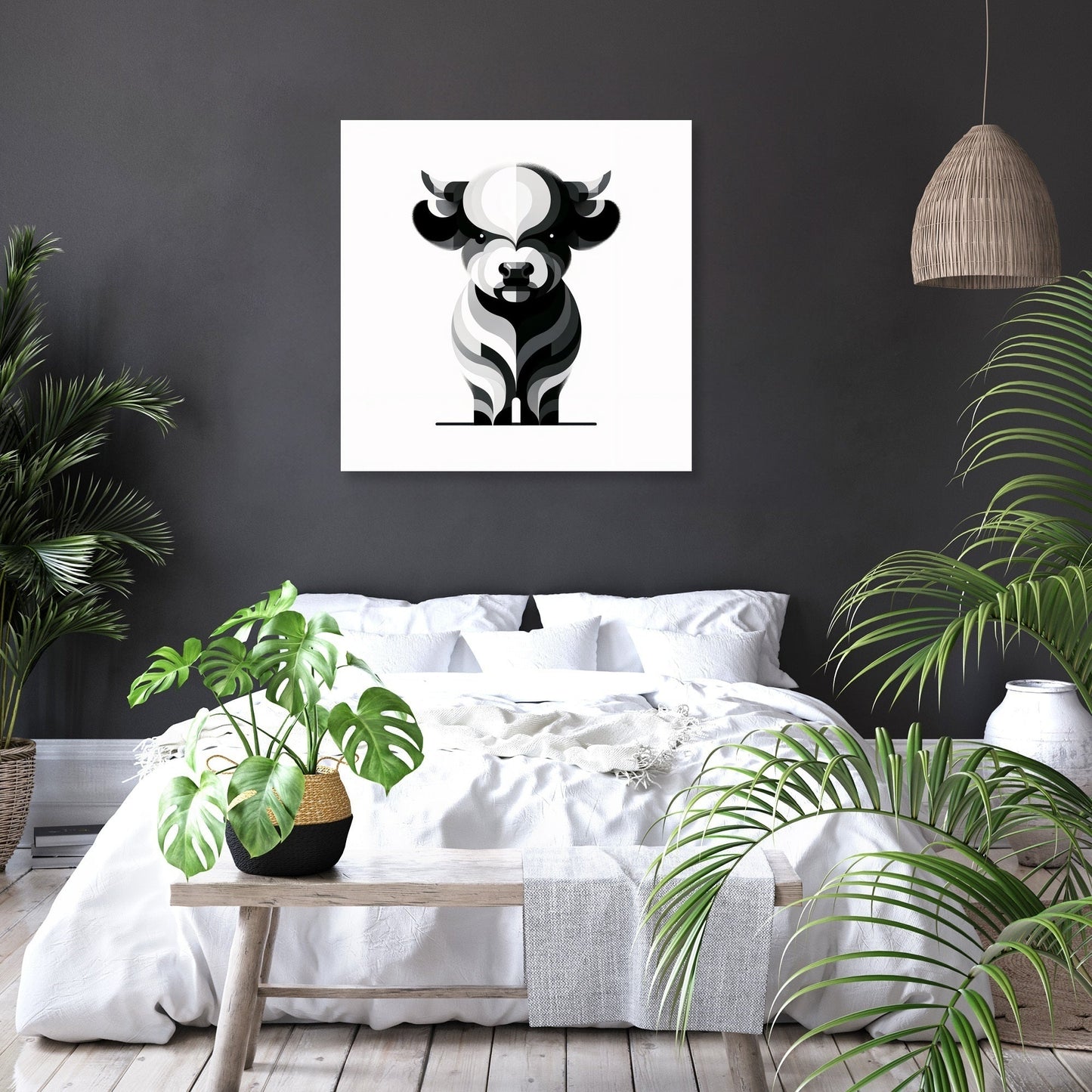 Cute Highland Silhouette Canvas