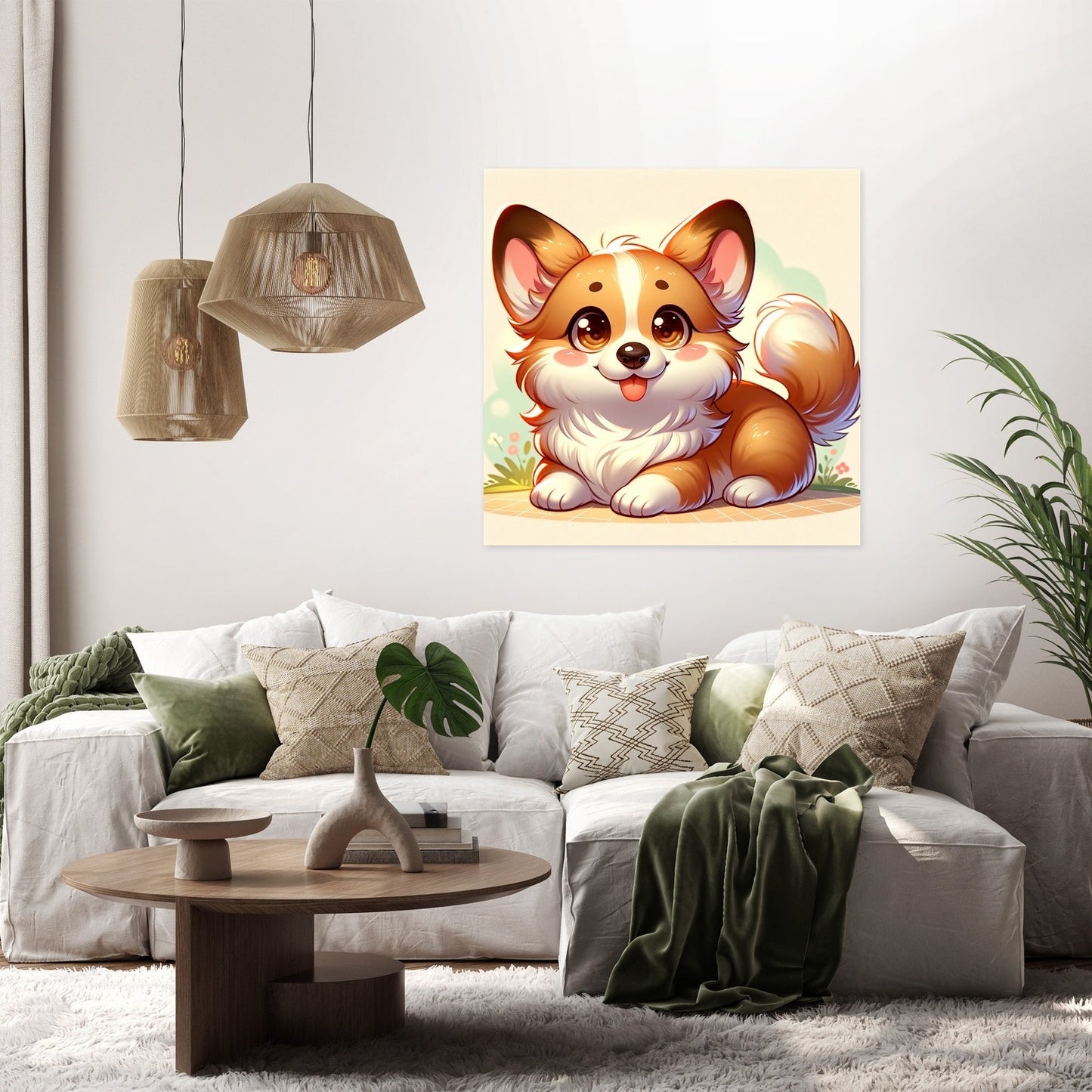 Playful Corgi Delight Canvas