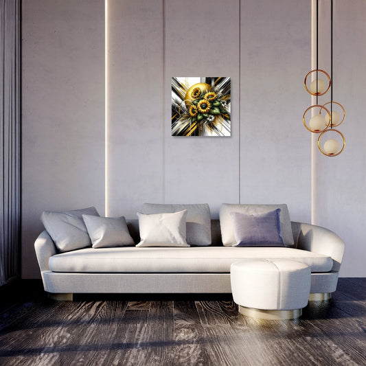 Golden Sunflower Abstract Canvas