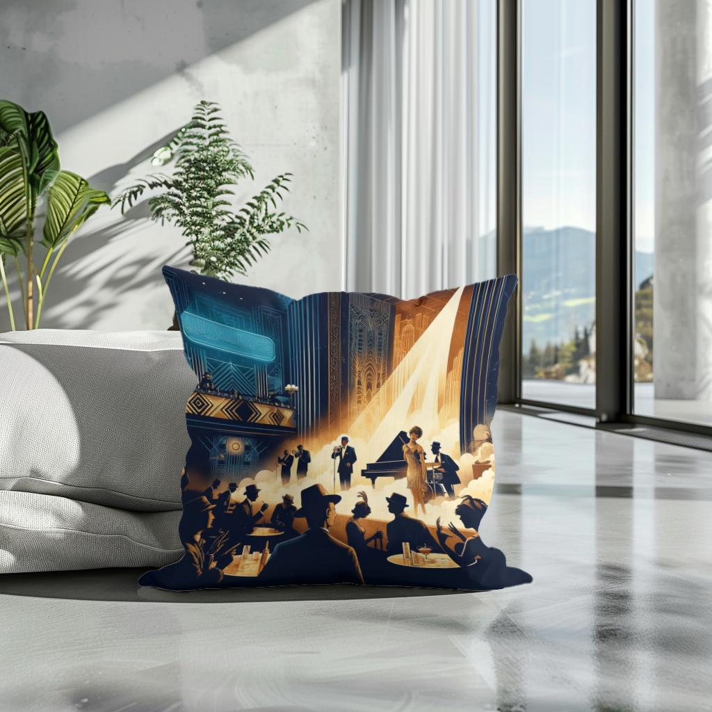 Jazz Age Jubilee Cotton Cushion