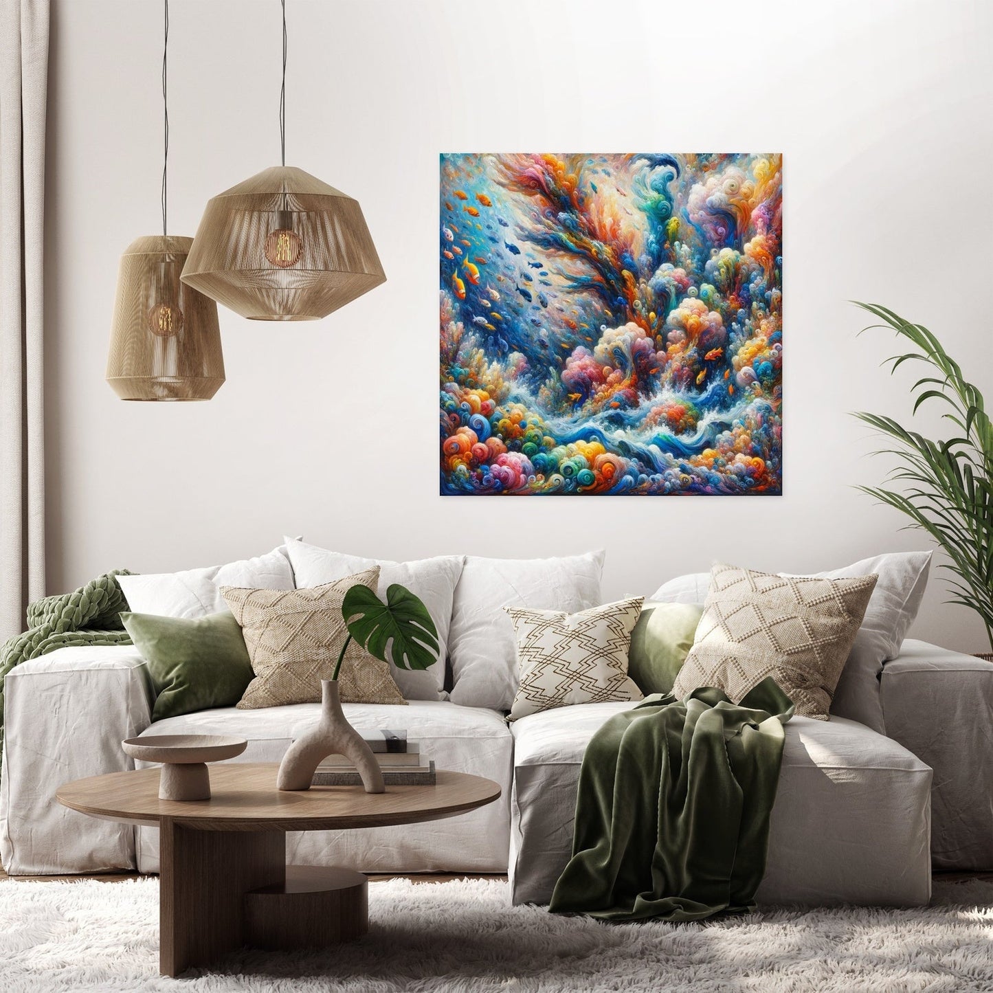 Coral Harmony Canvas