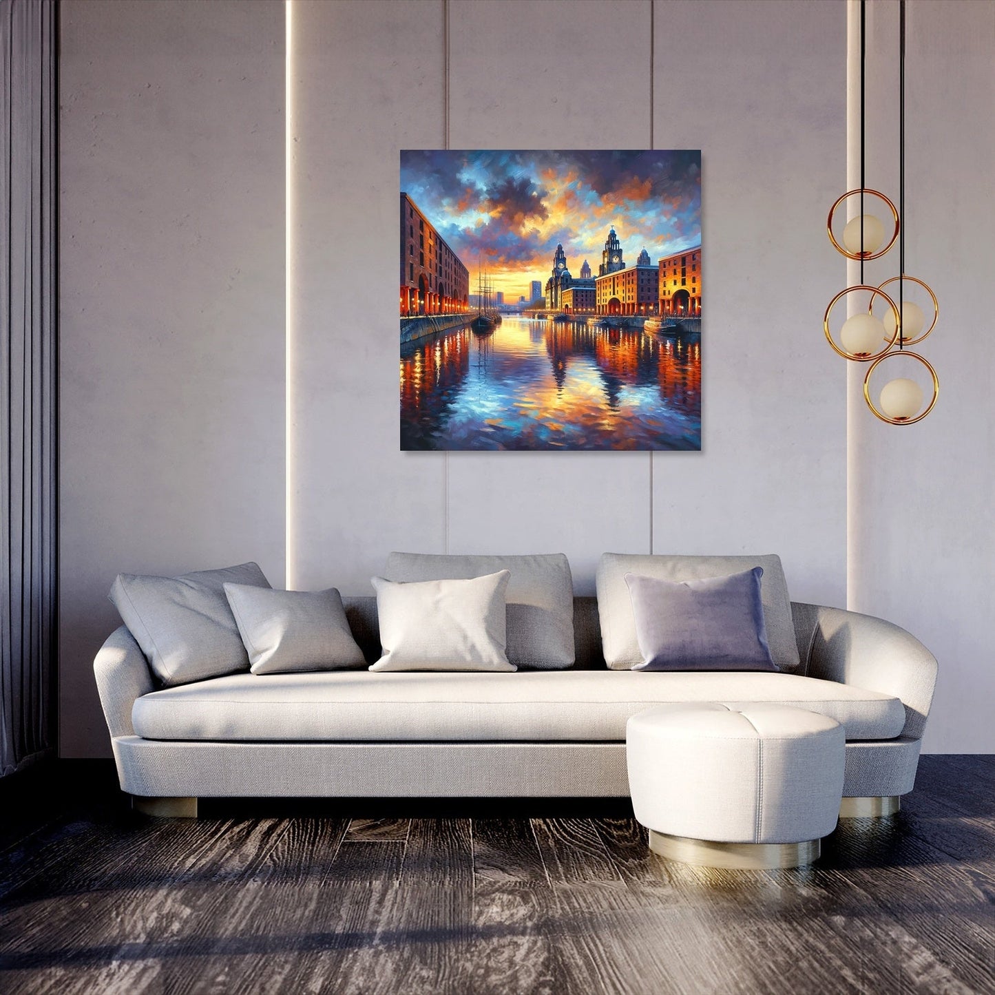 Liverpool Albert Dock Dusk Impression Canvas