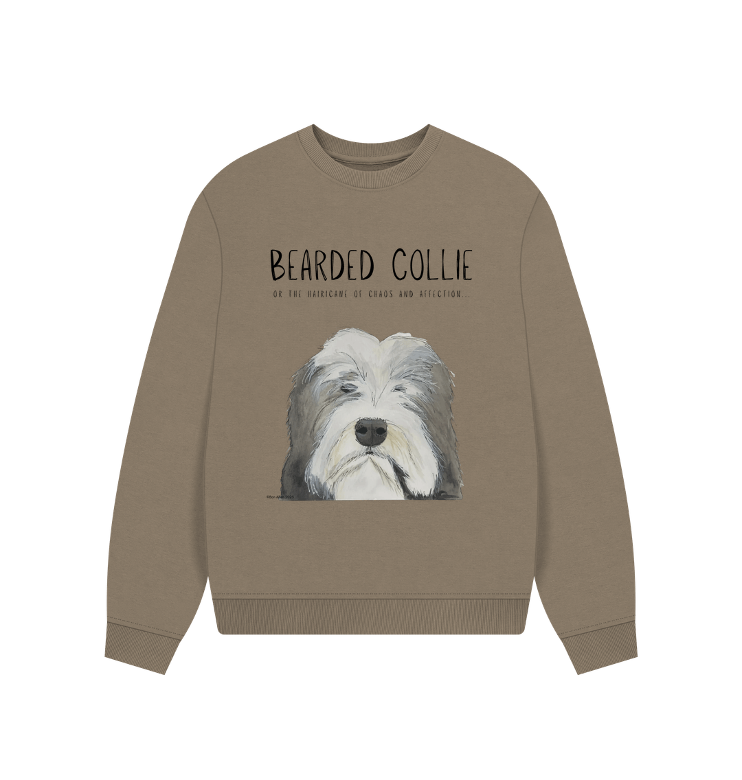 Hairicane of Cozy Chaos – Bearded Collie Oversized Sweatshirt