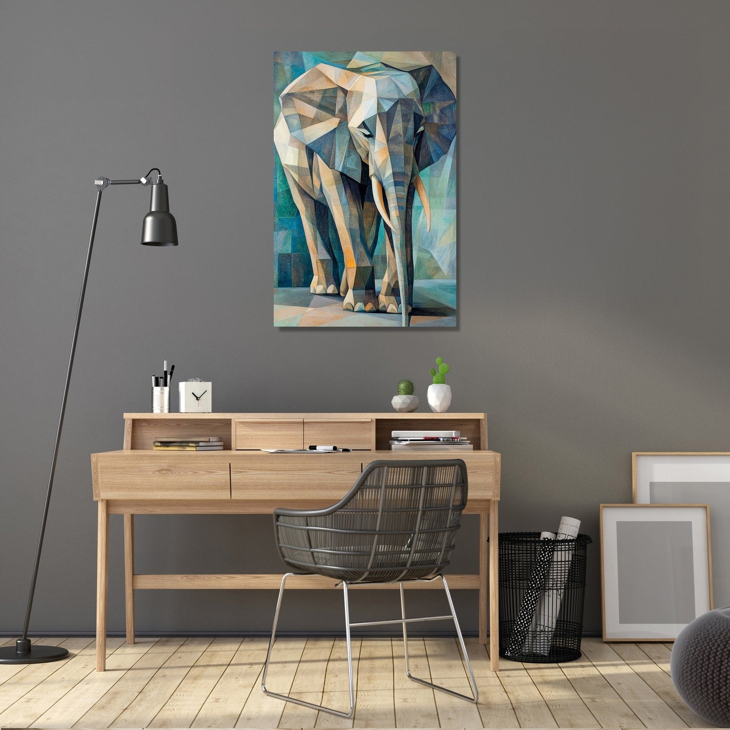 Geometric Majesty Elephant Canvas