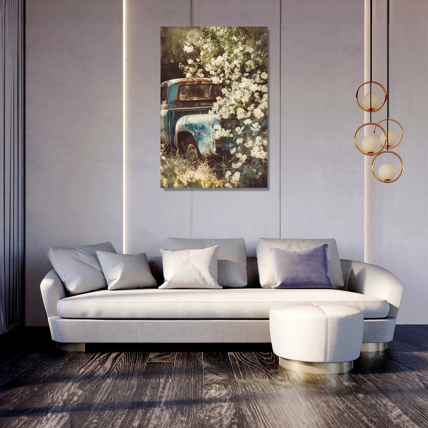 Rustic Pickup Floral Canvas
