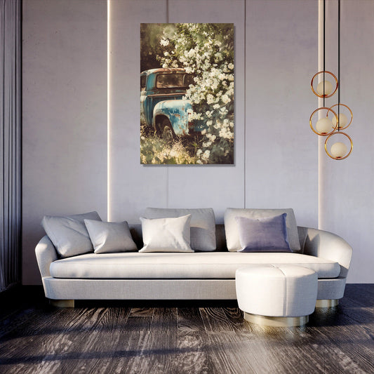 Rustic Pickup Floral Canvas
