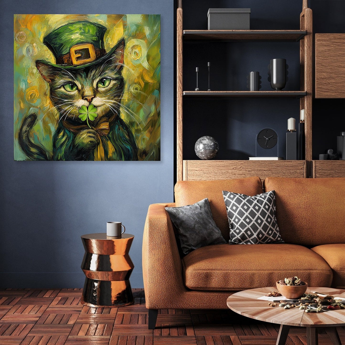 Leprechaun Cat Canvas