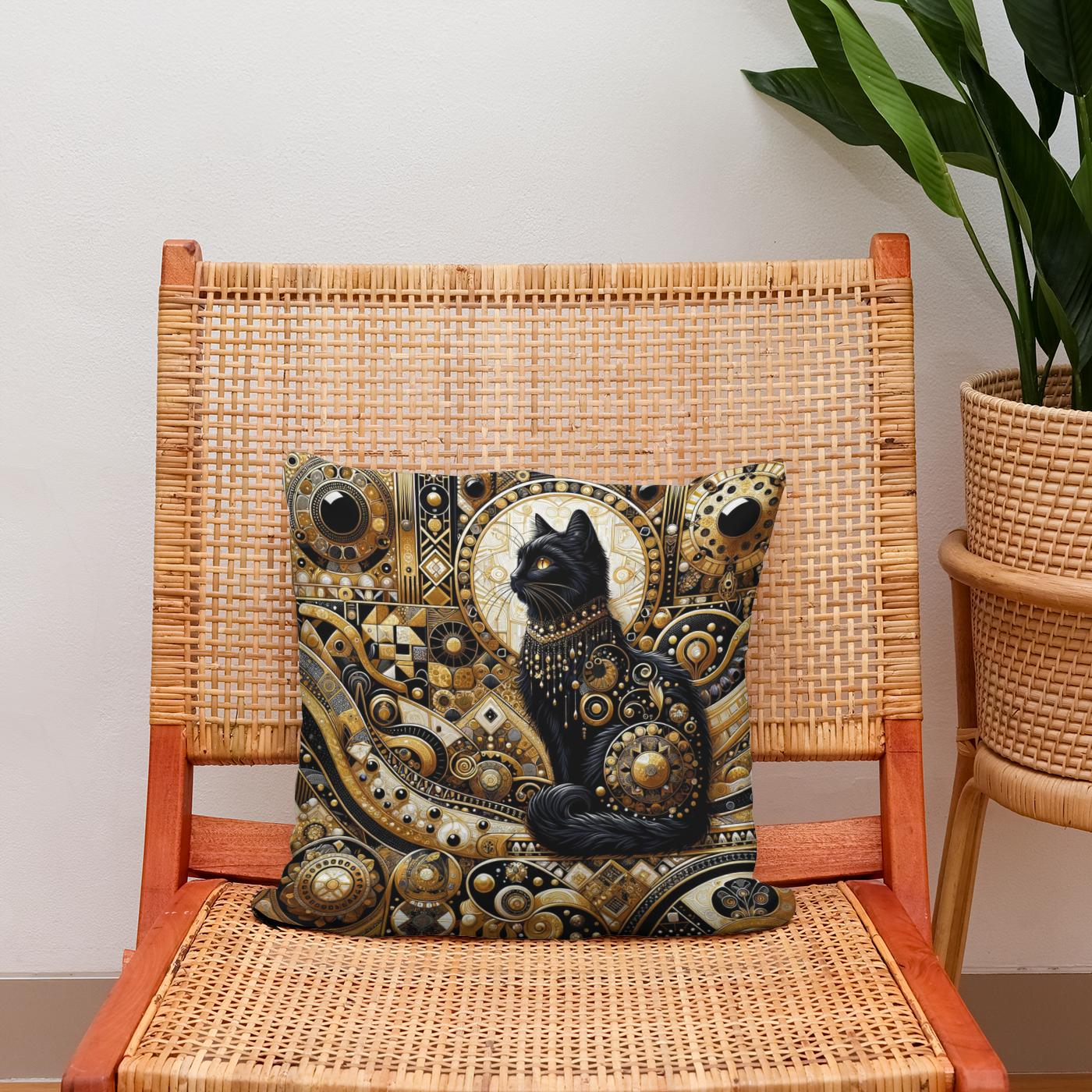 Majesty in Monochrome Cotton Cushion