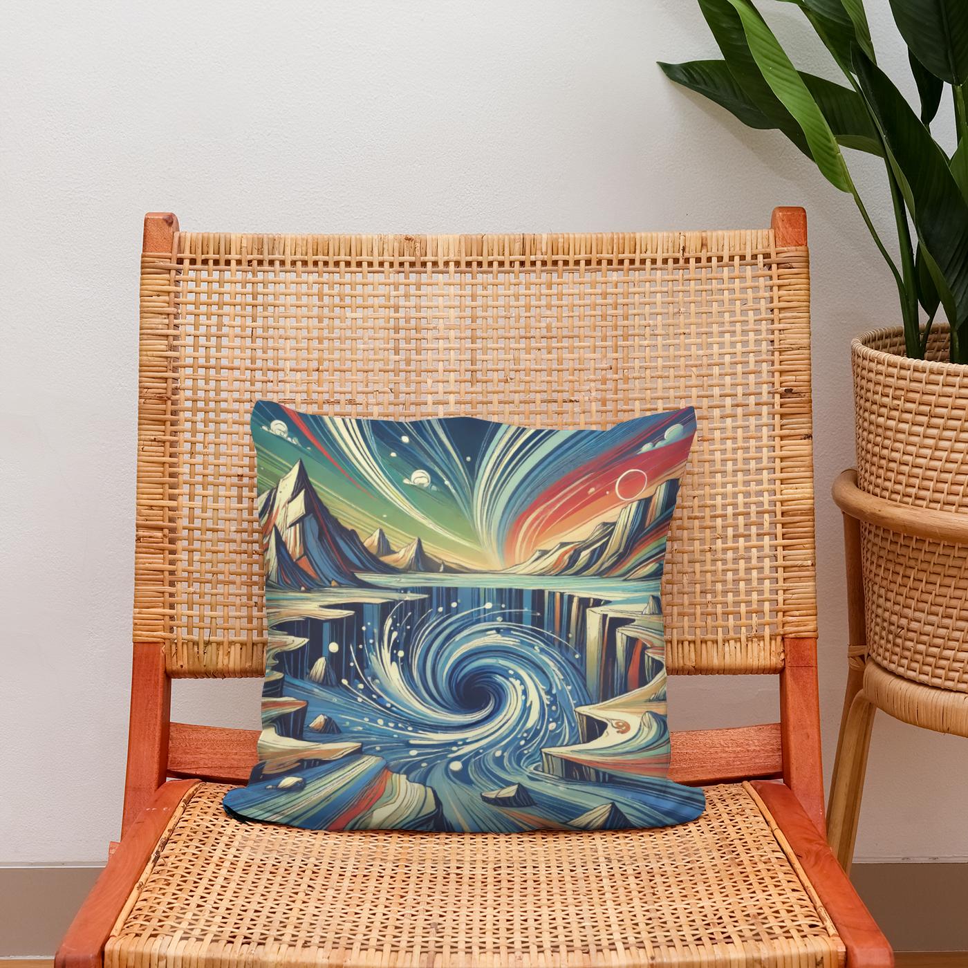 Oceanic Vortex Cotton Cushion