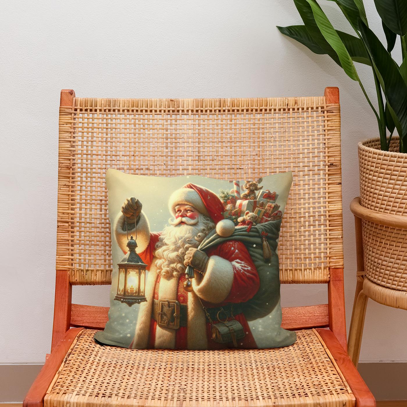 Vintage Holiday Cheer Cotton Cushion