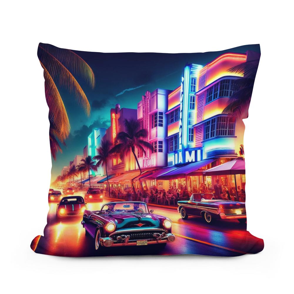 Miami Neon Majesty Cotton Cushion