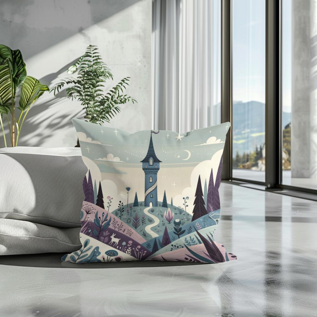 Mystic Tower Cotton Cushion