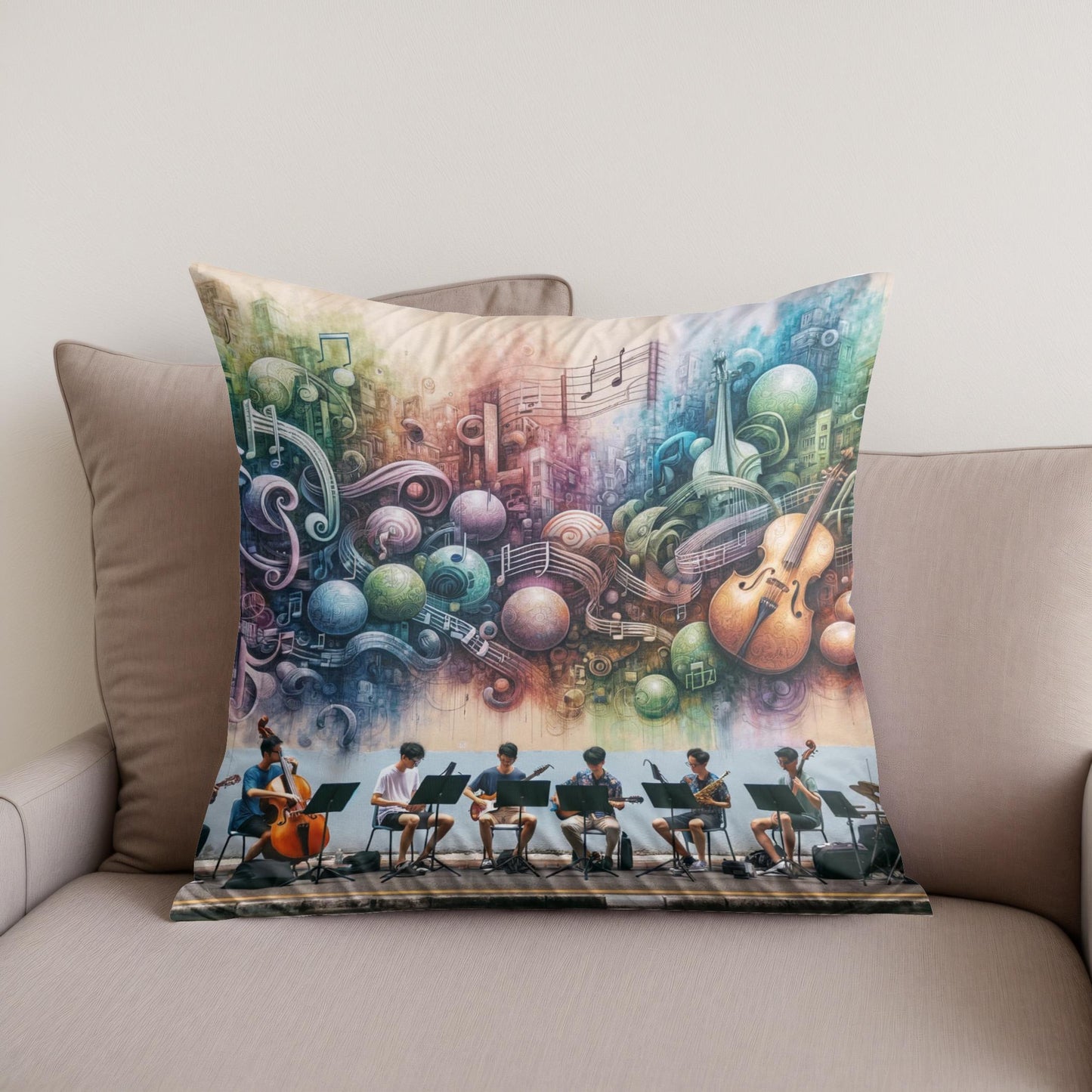 Symphony of the Streets Cotton Cushion