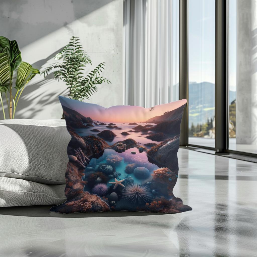 Twilight Shoreline Cotton Cushion