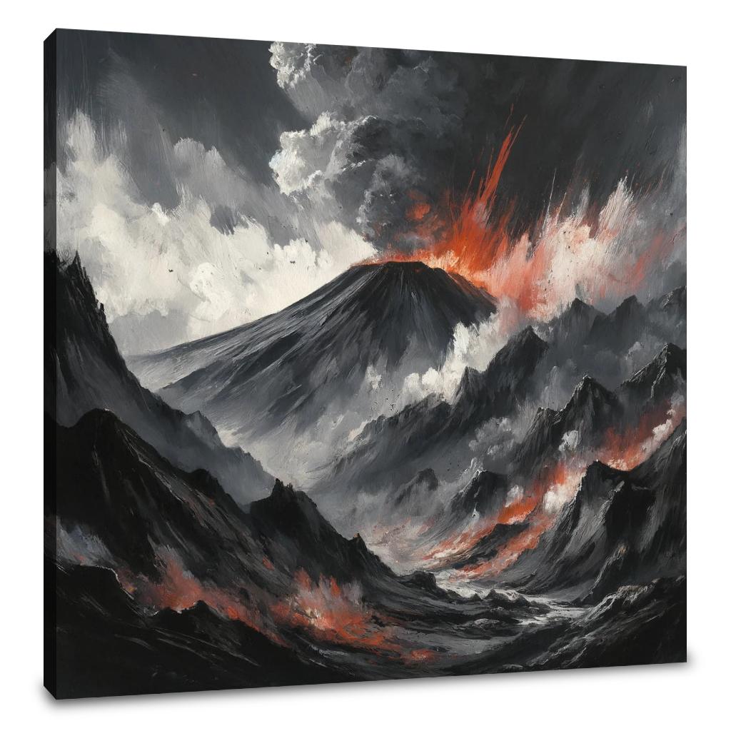 Etna's Fiery Abstract Canvas