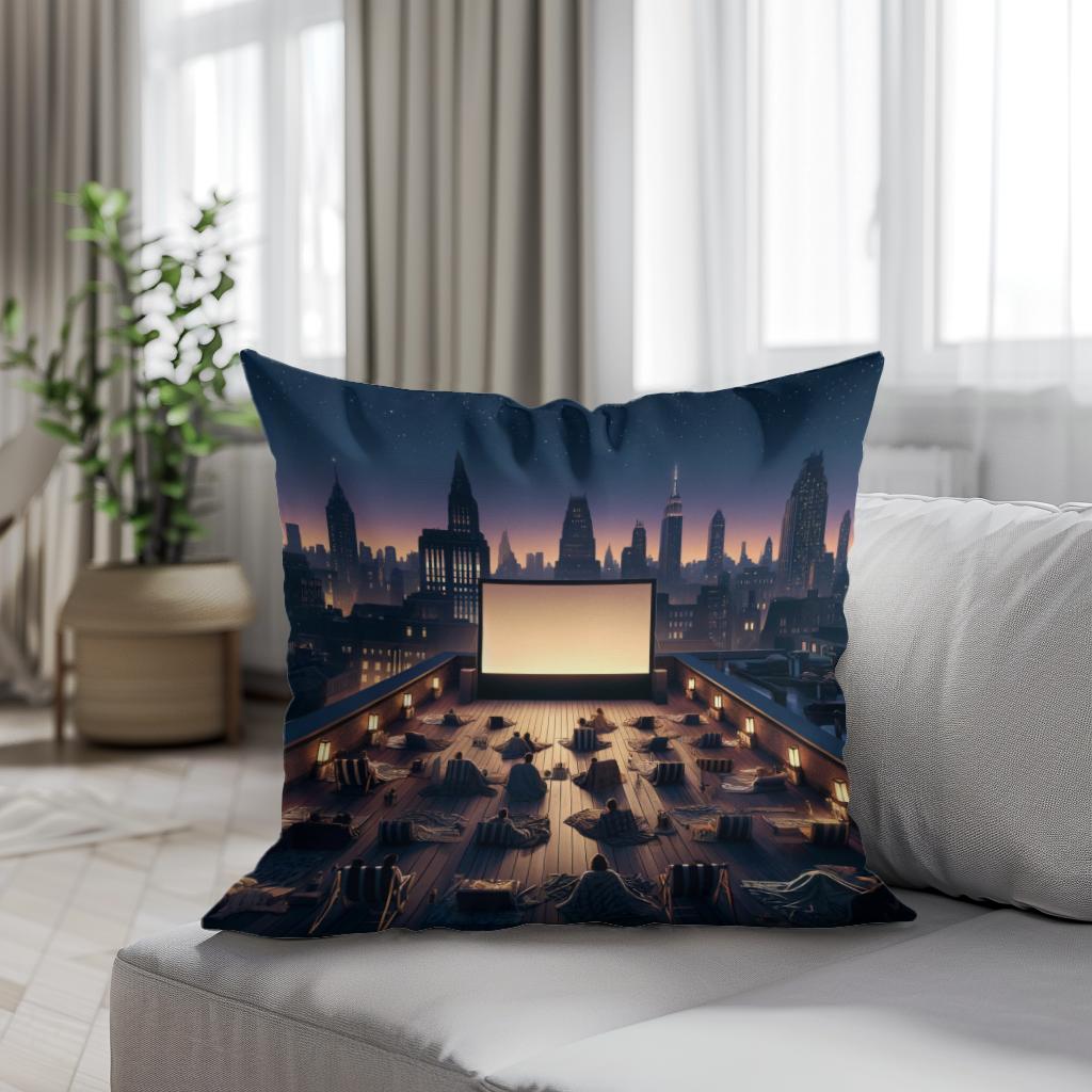 Rooftop Cinema Summer Nights Cotton Cushion