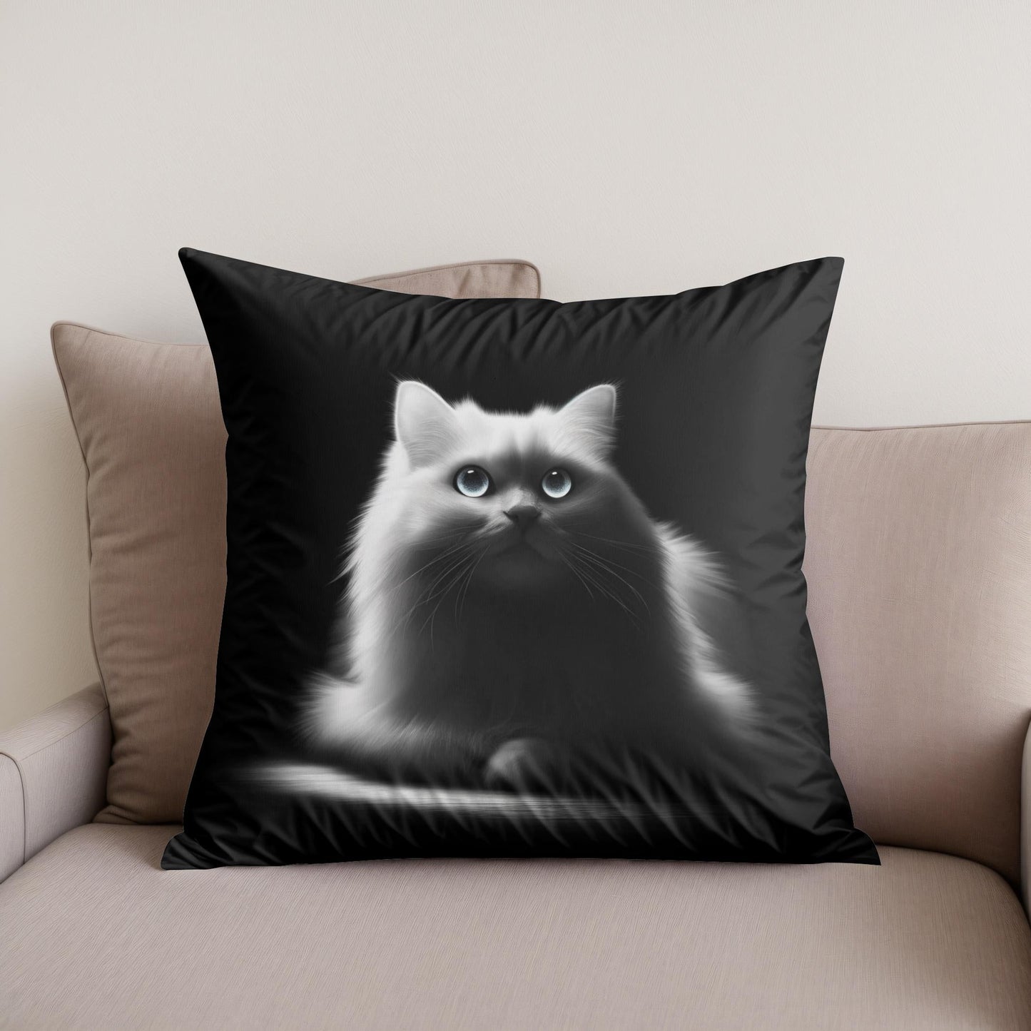 Luminous Whiskers Cotton Cushion