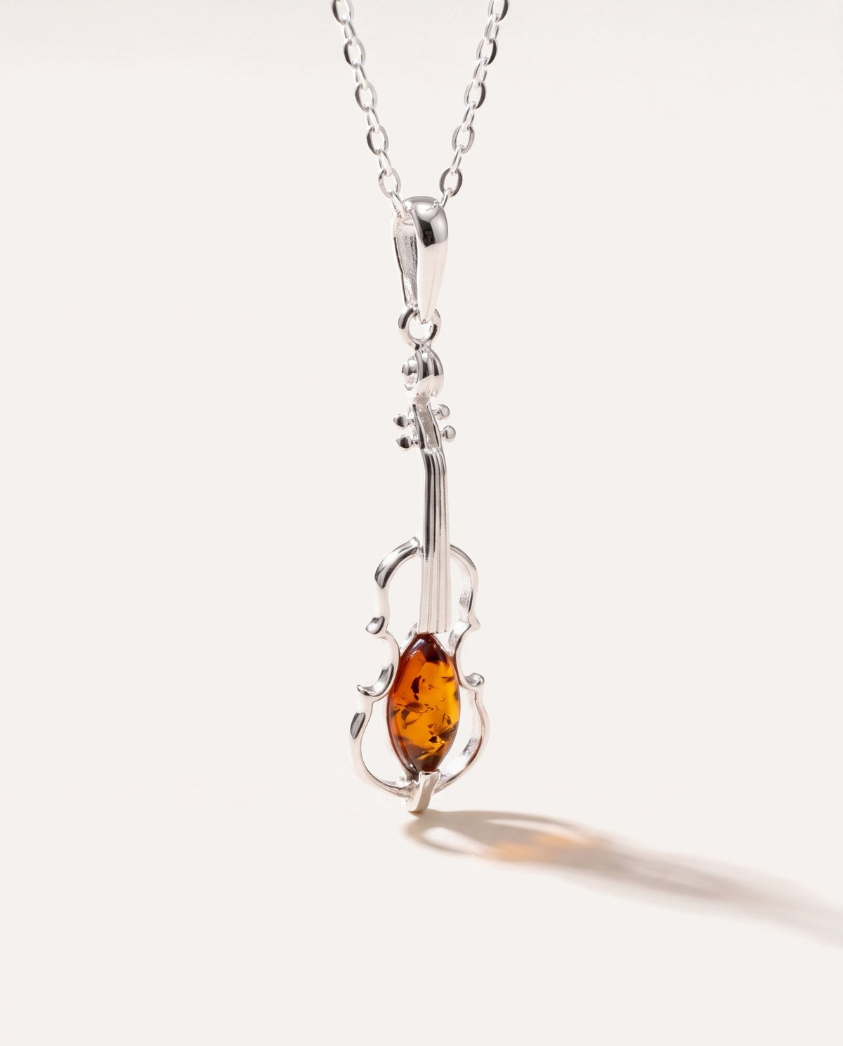 Amber Violin Pendant