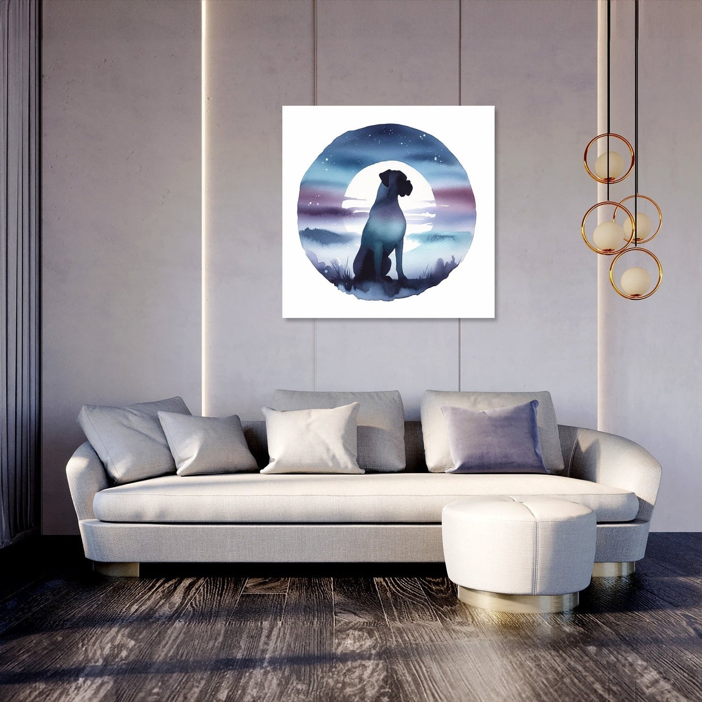 Twilight Vigil Boxer Silhouette Canvas