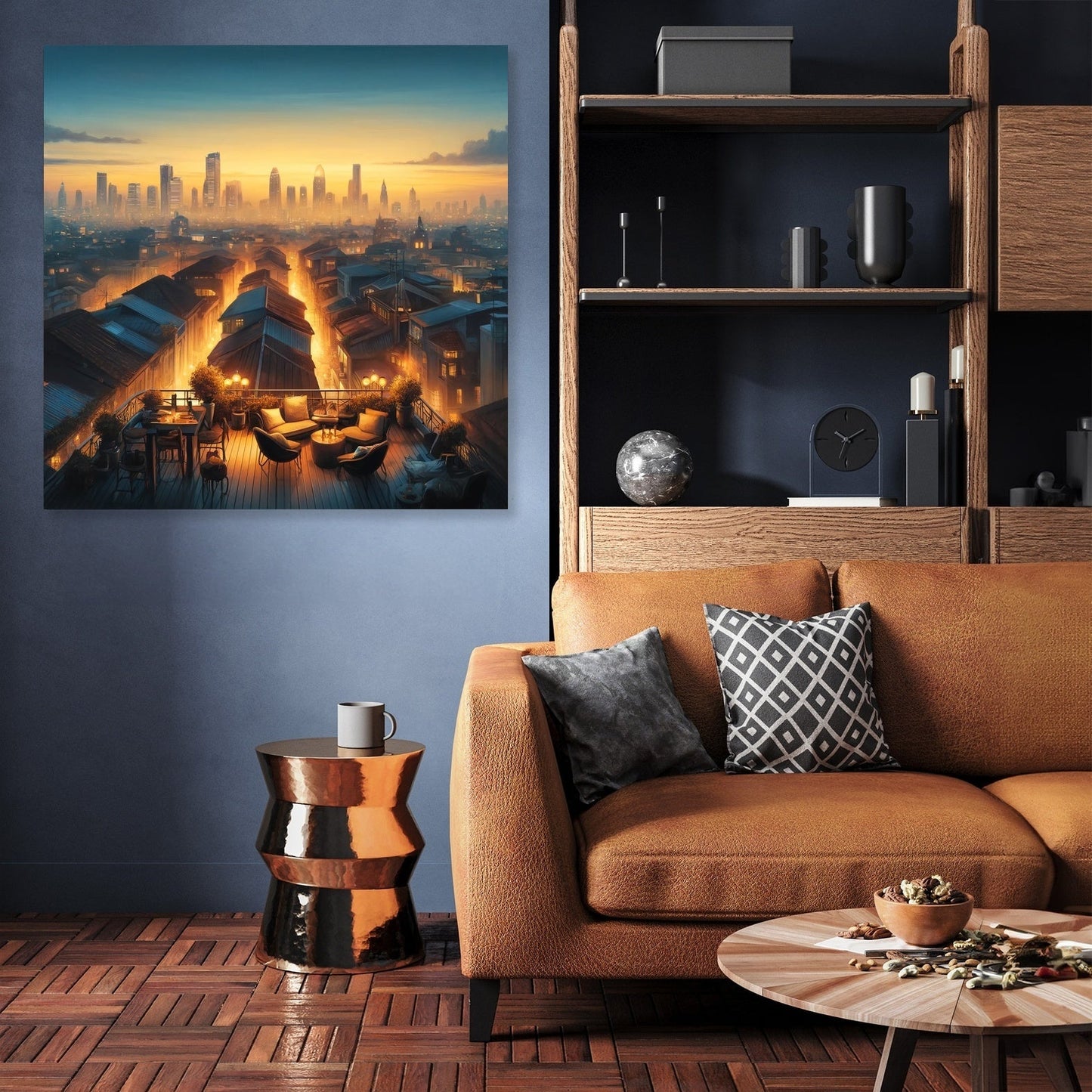 Dusk Over Rooftops Canvas