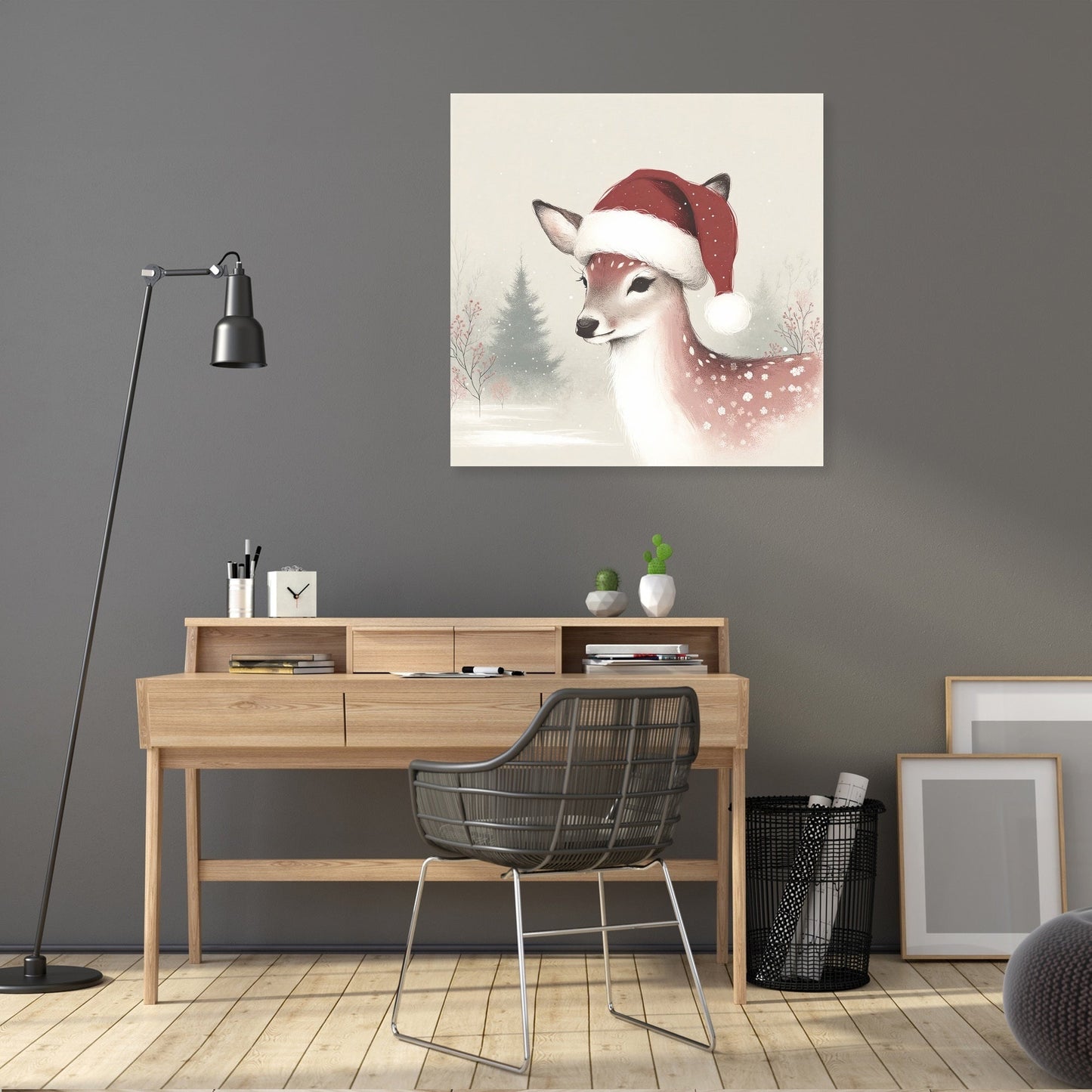 Pastel Holiday Deer Canvas