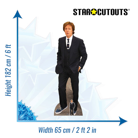 CS802 Paul McCartney Height 182cm Lifesize Cardboard Cut Out With Mini