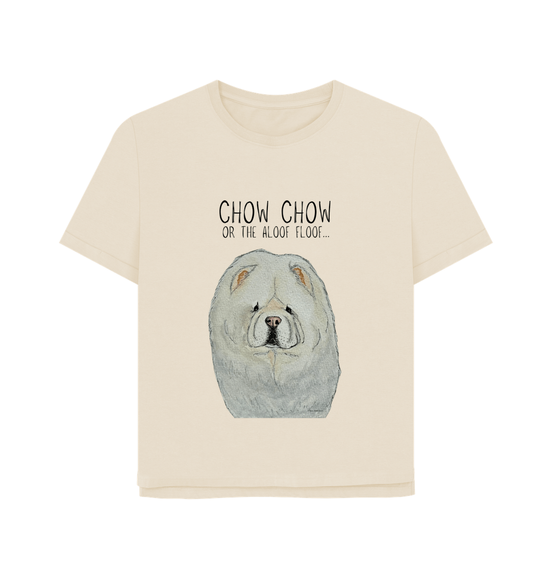 Embrace the Aloof Floof: Cream Chow Chow Women’s Relaxed Fit T-Shirt