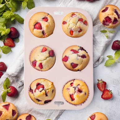 Zing Pastel Pink 6 Cup Muffin Mould