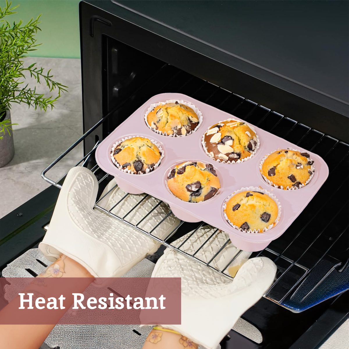 Zing Pastel Pink 6 Cup Muffin Mould