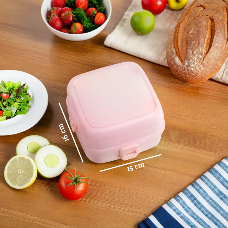 Grub Tub Four Compartments Pink Lunch Box