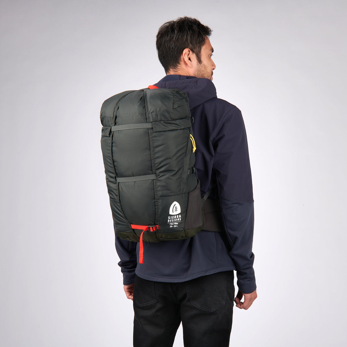 Sierra Designs Flex Hike 20L-30L Rucksack - Peat/Fiery Red
