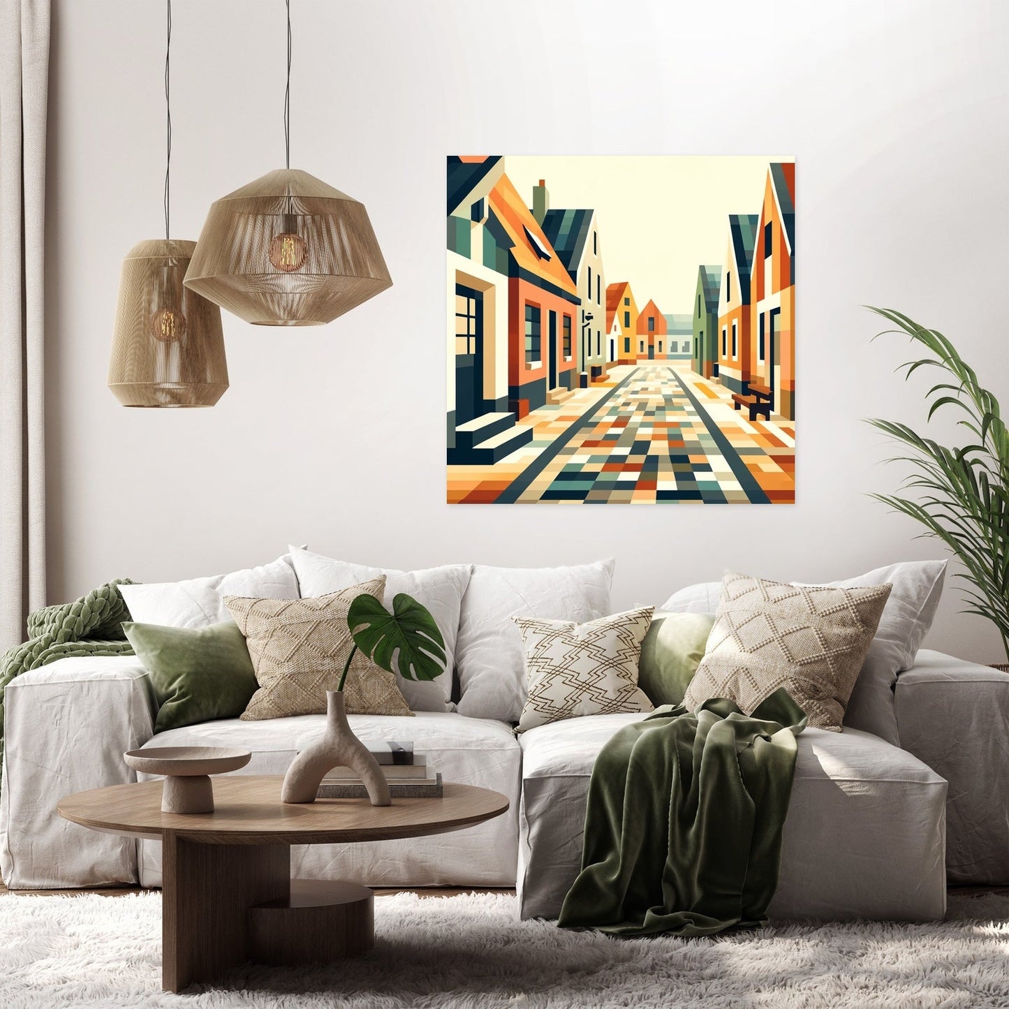 Village Geometry Canvas