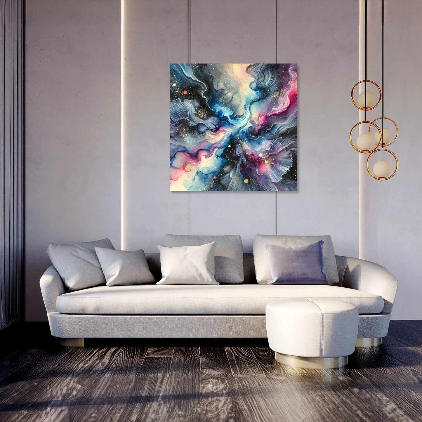 Cosmic Fluidity Swirls Canvas