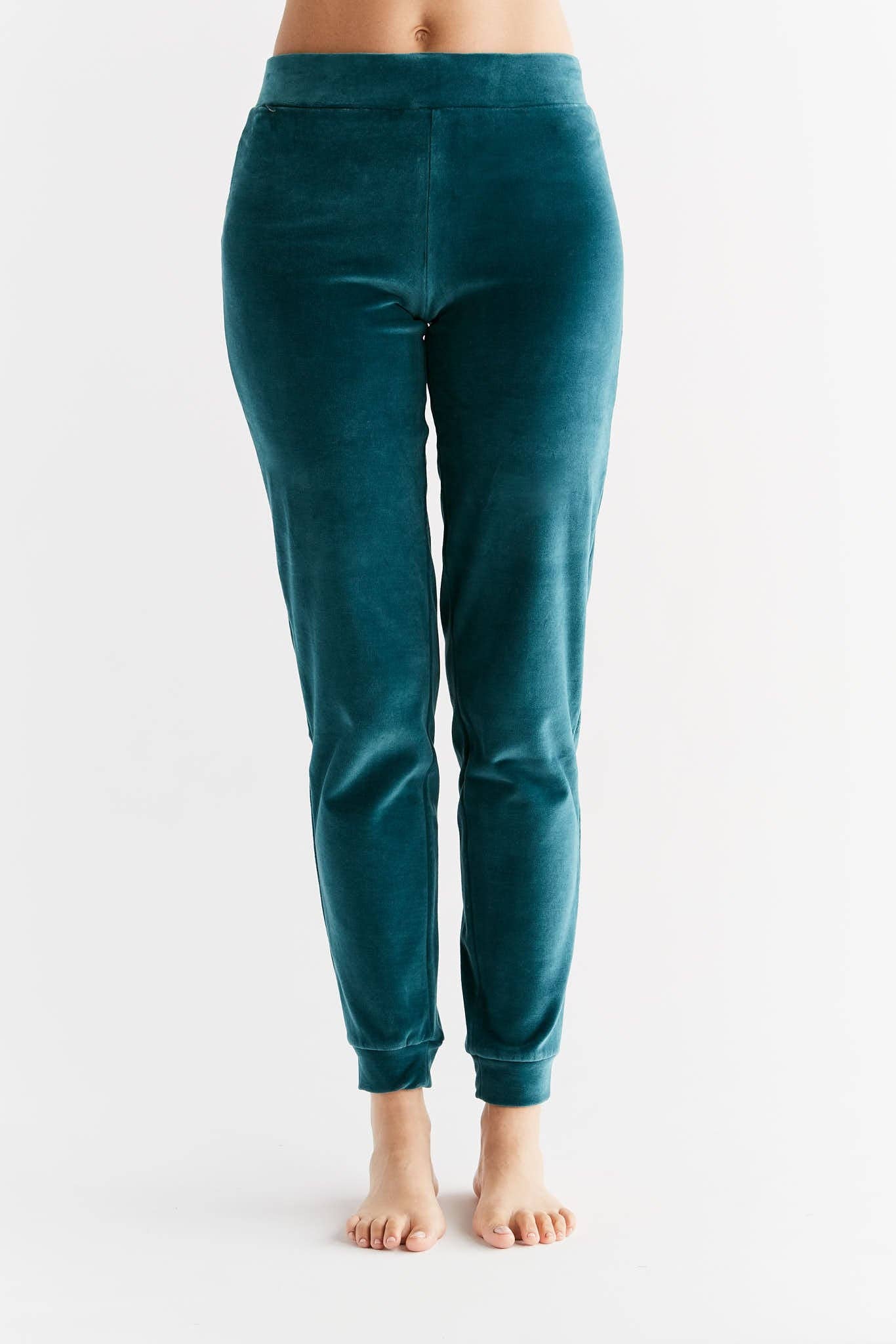 Organic Soft Fleece Cuffed Sweatpants: Womens
