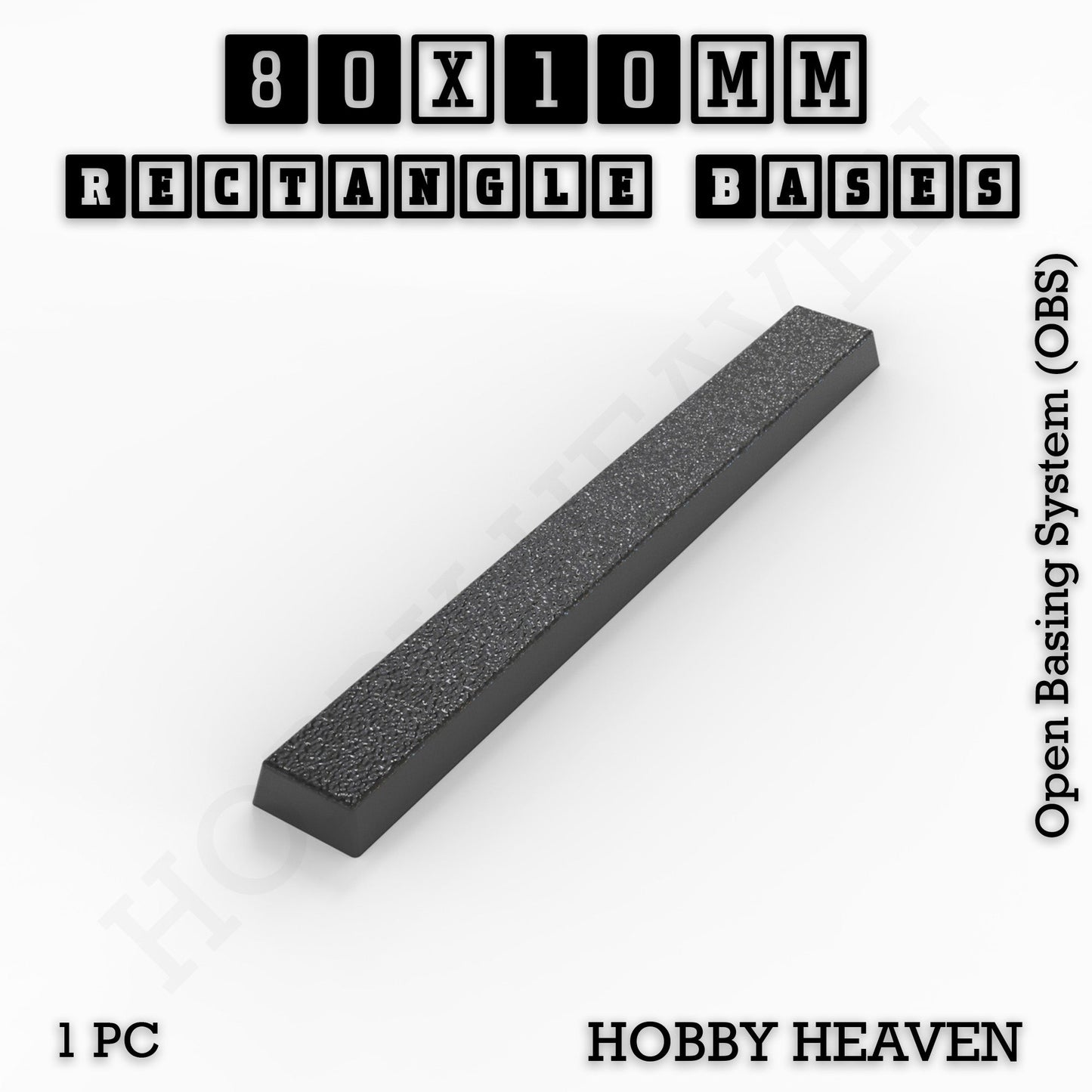 Rectangle Bases Medium Sizes - 75x30mm to 125x40mm and up to 100x90mm Wide - 3D Print Tabletop Games