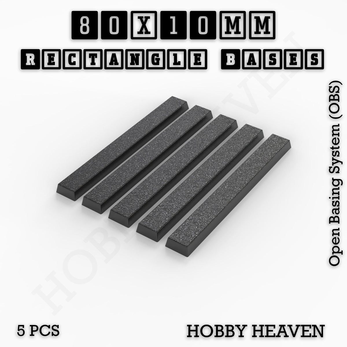Rectangle Bases Medium Sizes - 75x30mm to 125x40mm and up to 100x90mm Wide - 3D Print Tabletop Games
