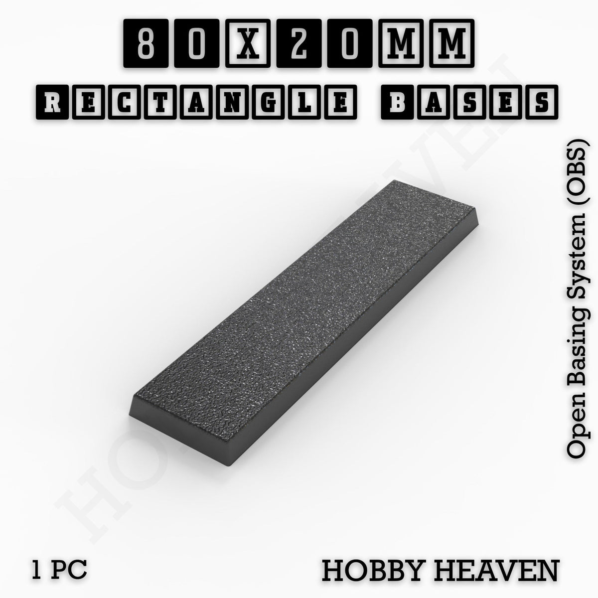 Rectangle Bases Medium Sizes - 75x30mm to 125x40mm and up to 100x90mm Wide - 3D Print Tabletop Games