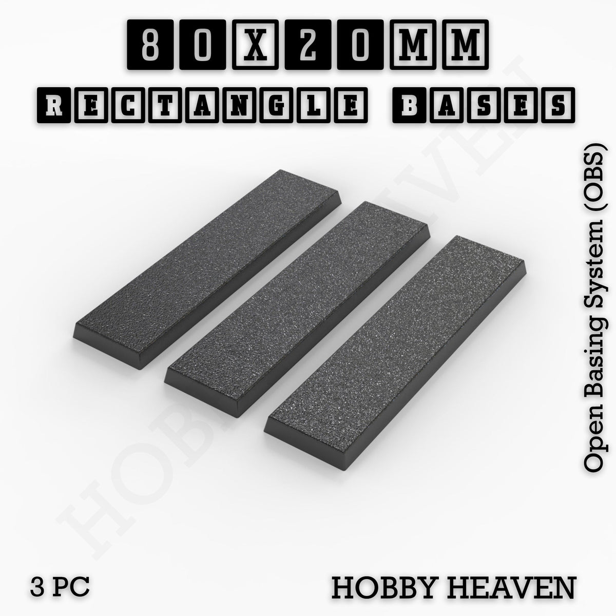 Rectangle Bases Medium Sizes - 75x30mm to 125x40mm and up to 100x90mm Wide - 3D Print Tabletop Games