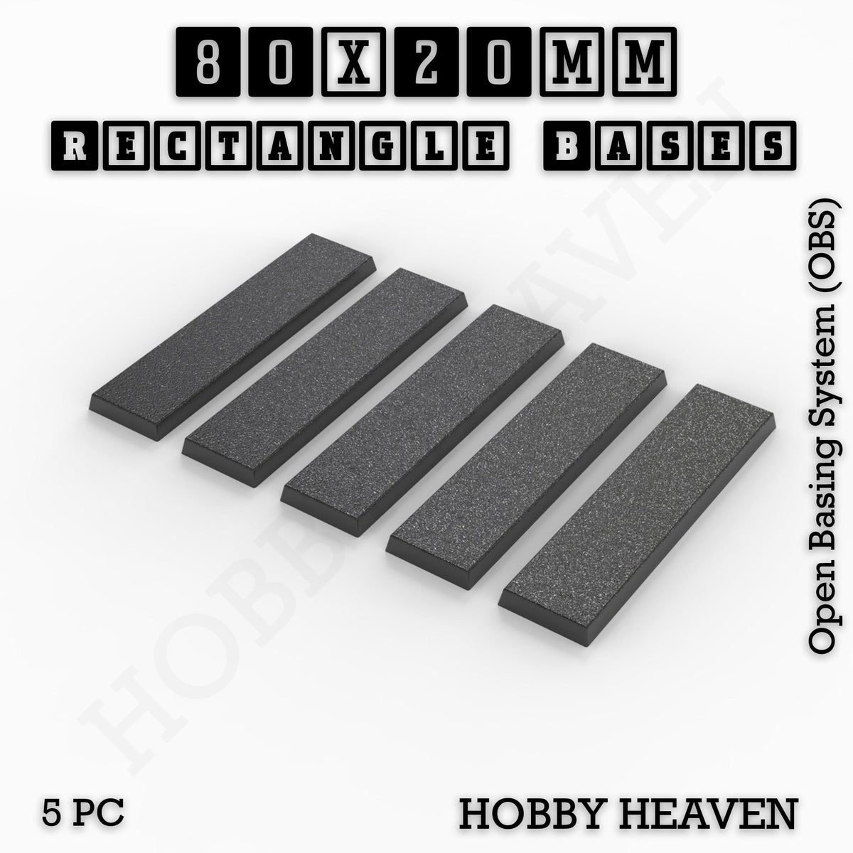 Rectangle Bases Medium Sizes - 75x30mm to 125x40mm and up to 100x90mm Wide - 3D Print Tabletop Games