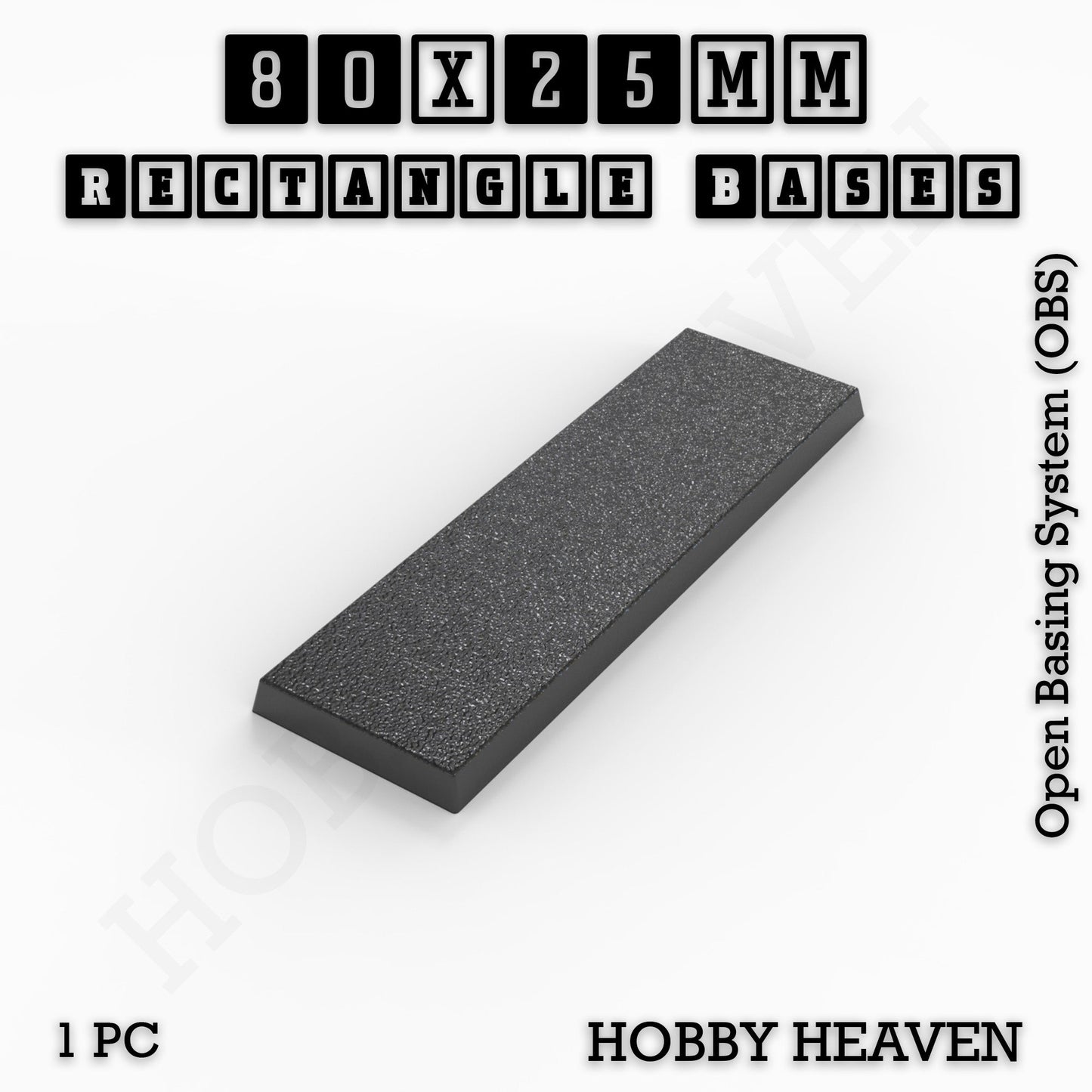 Rectangle Bases Medium Sizes - 75x30mm to 125x40mm and up to 100x90mm Wide - 3D Print Tabletop Games