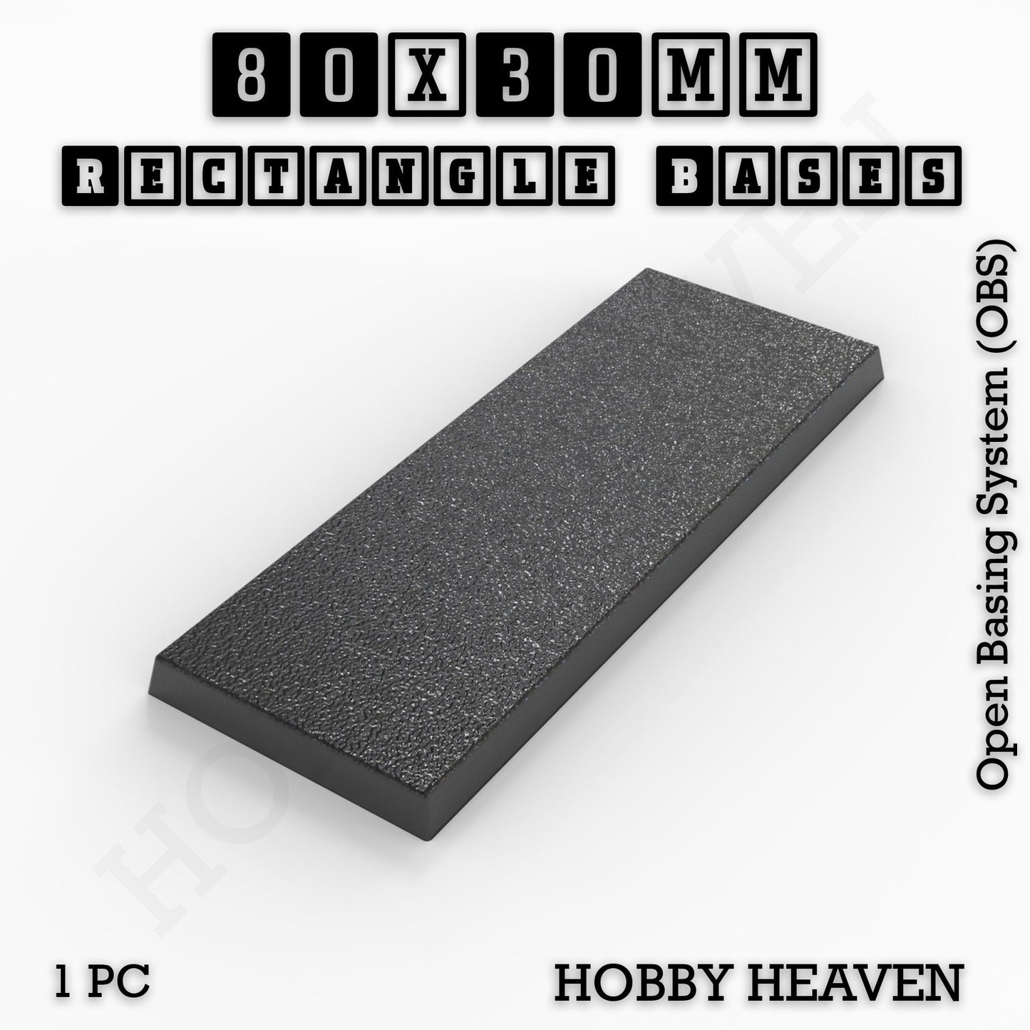 Rectangle Bases Medium Sizes - 75x30mm to 125x40mm and up to 100x90mm Wide - 3D Print Tabletop Games